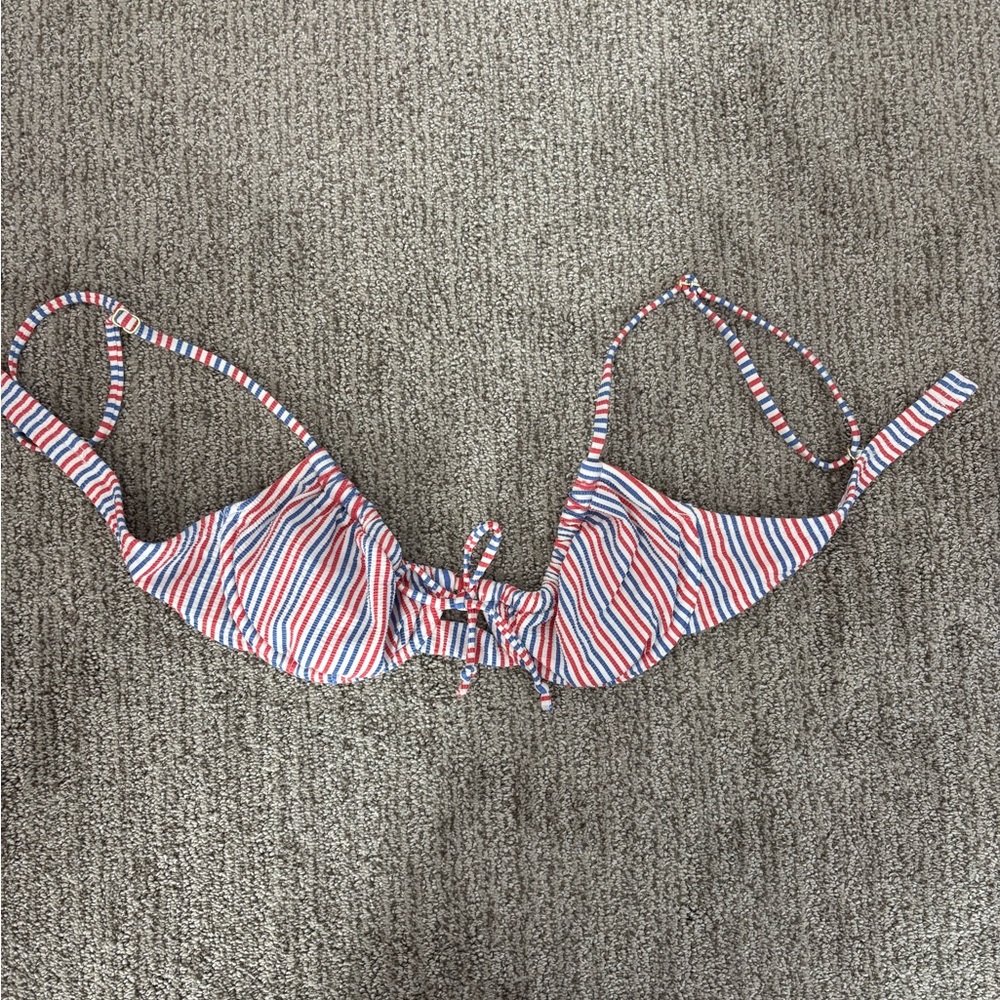Target Red and Blue Striped Bikini Top